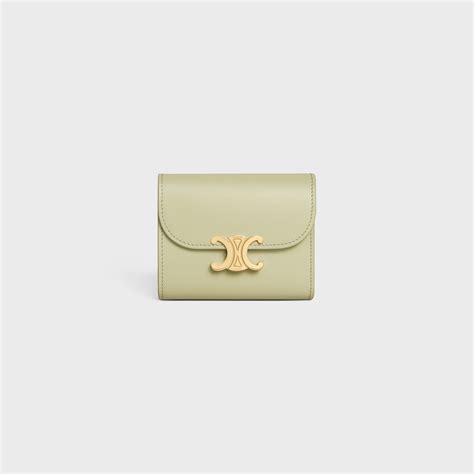 celine wallet almond green|CELINE Lambskin Large Flap Wallet Almond .